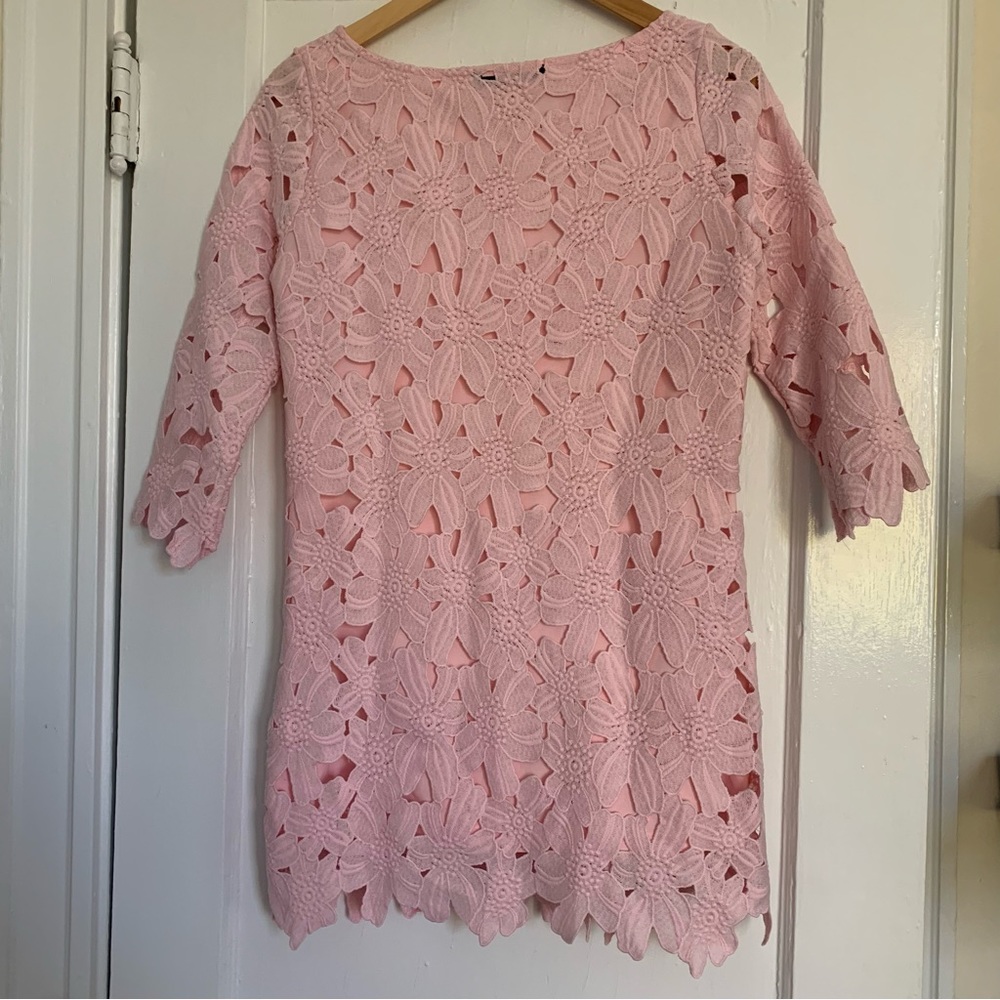 Pink Floral Lace Dress